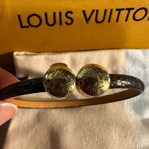 Louis Vuitton Monogram Bracelet with Gold Accents